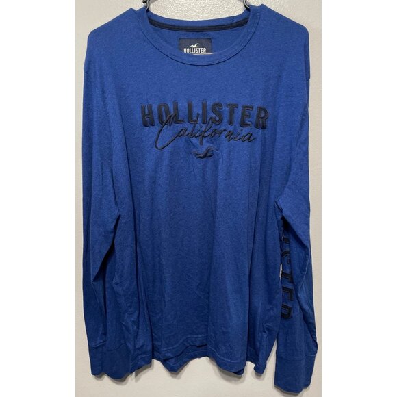 💙 Hollister California Blue Logo Long Sleeve Tee – Size XL - Picture 2 of 7